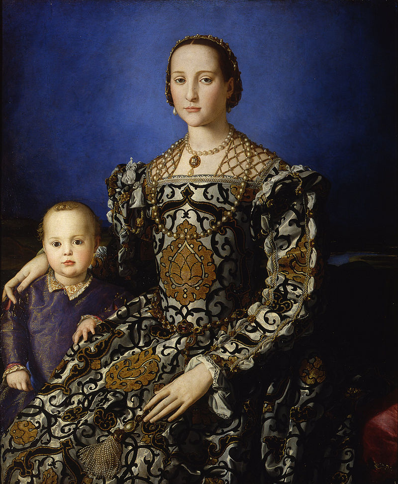 Agnolo Bronzino, Portrait of  Eleonora da Toledo with her son Giovanni, about 1545, Galleria degli Uffizi, Firenze